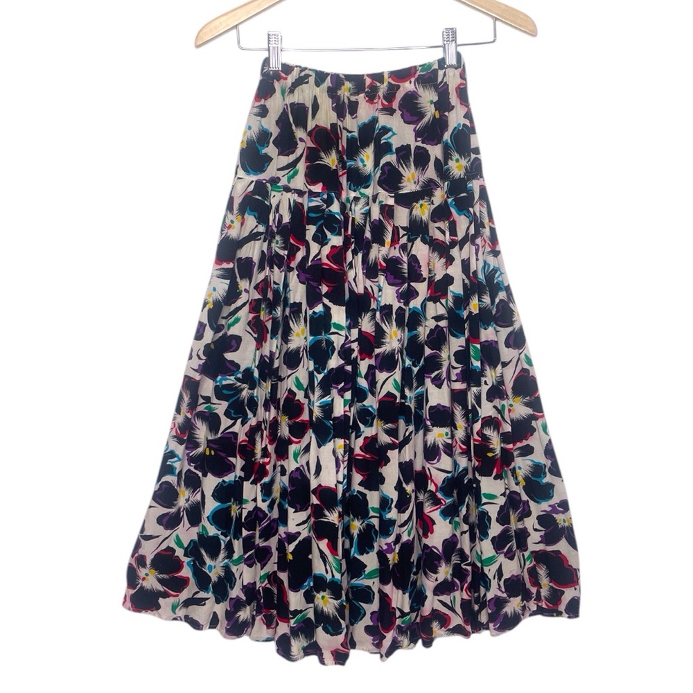 80s Forenza Bright Floral Boho Peasant Skirt